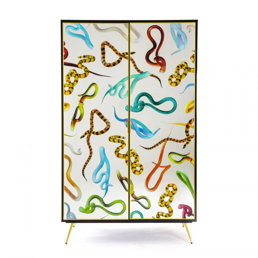 Seletti Armadio con ante a specchio Toiletpaper Snakes
