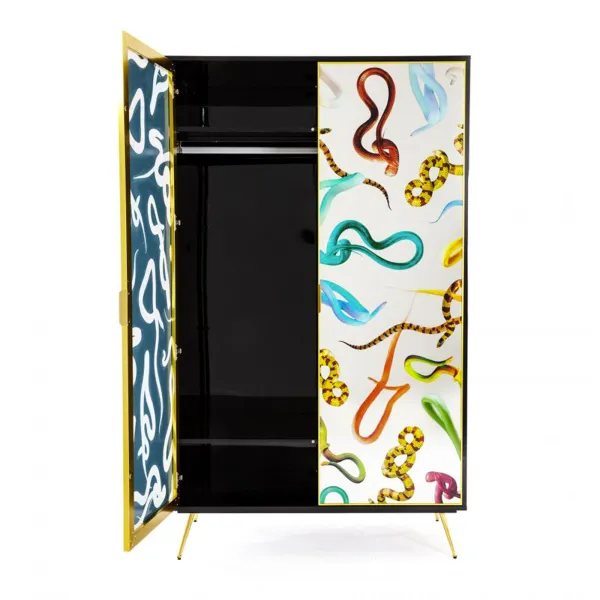 Seletti Wardrobe with mirrored doors Toiletpaper Snakes 2