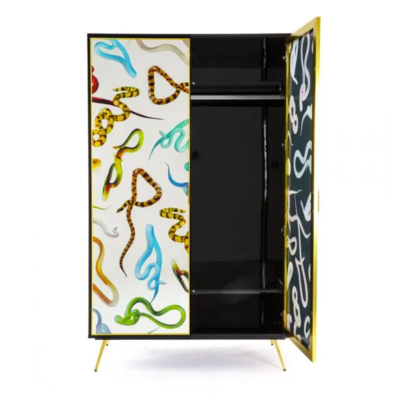 Seletti Wardrobe with mirrored doors Toiletpaper Snakes
