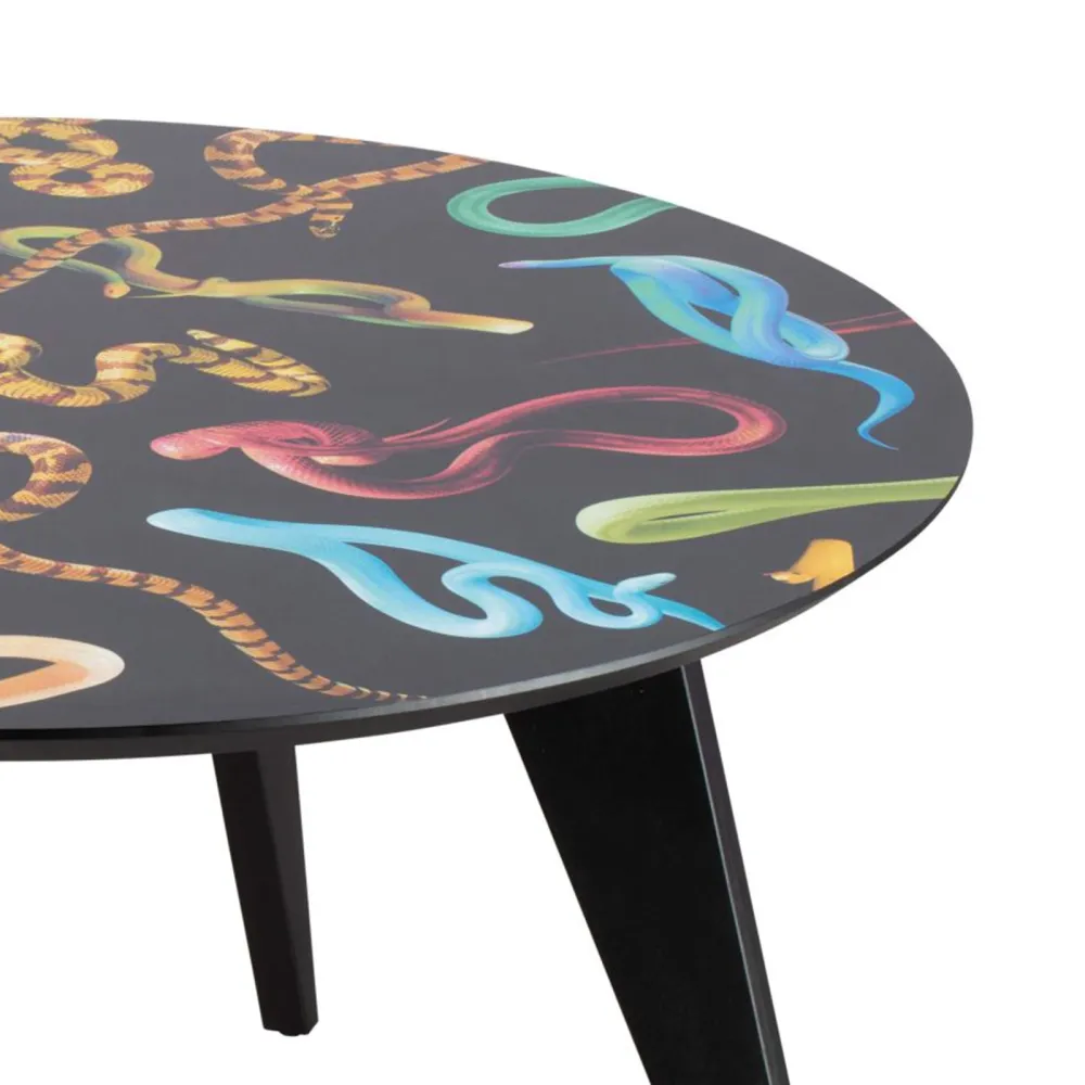 Seletti Round wooden table Snakes