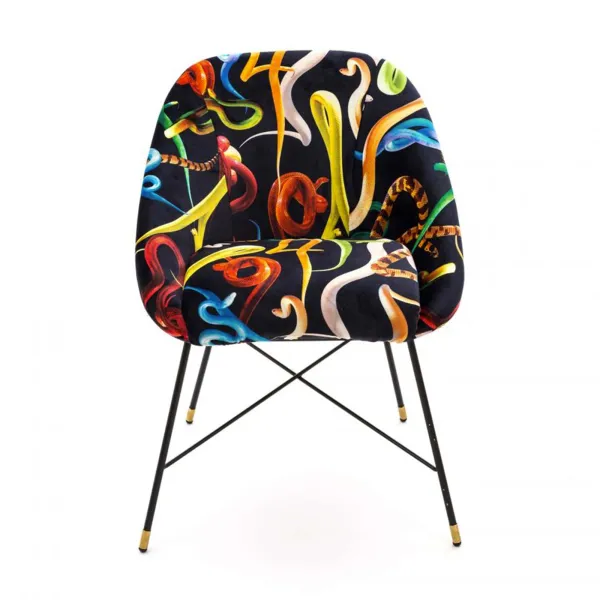 Seletti Upholstered Chair Toiletpaper Snakes