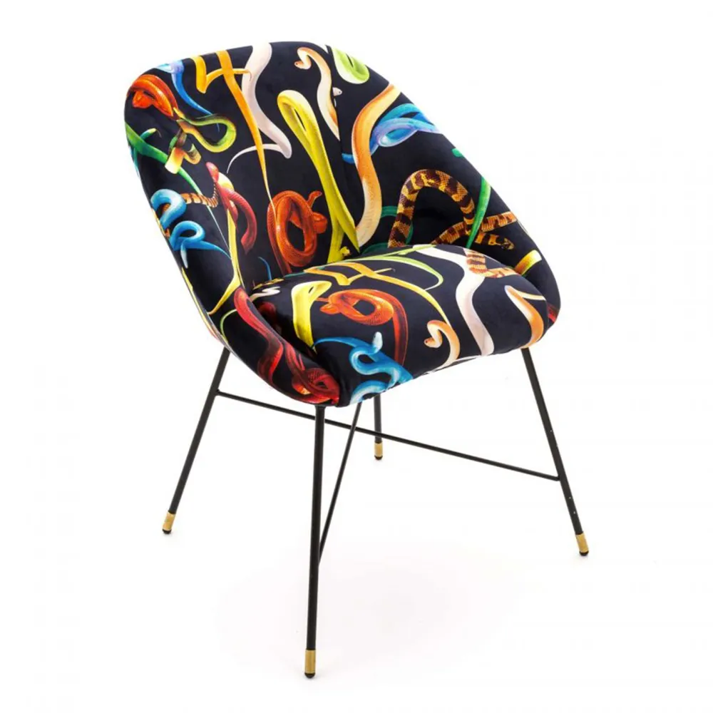Seletti Upholstered Chair Toiletpaper Snakes