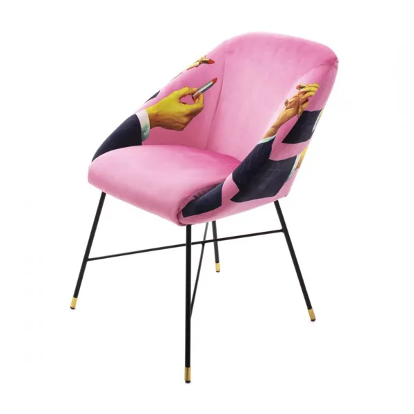 Seletti Upholstered Chair Toiletpaper Lipsticks Pink 2
