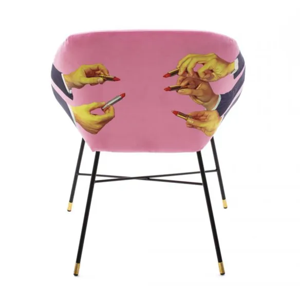 Seletti Silla tapizada Toiletpaper Lipstcks Pink