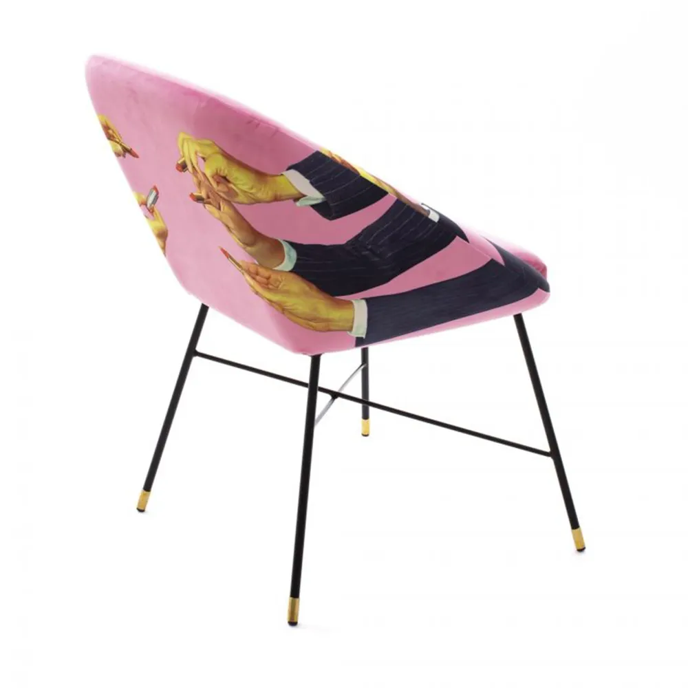 Seletti Silla tapizada Toiletpaper Lipstcks Pink