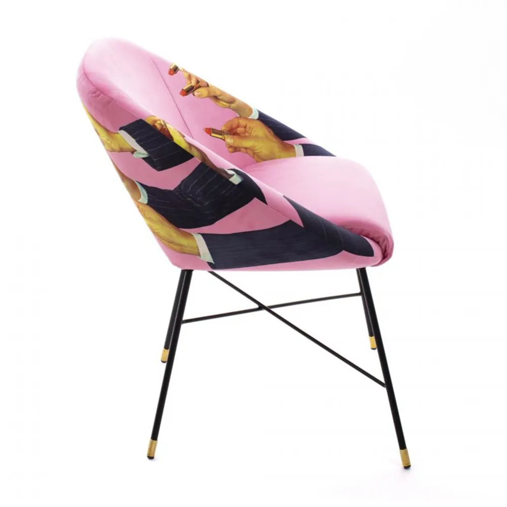 Seletti Silla tapizada Toiletpaper Lipstcks Pink