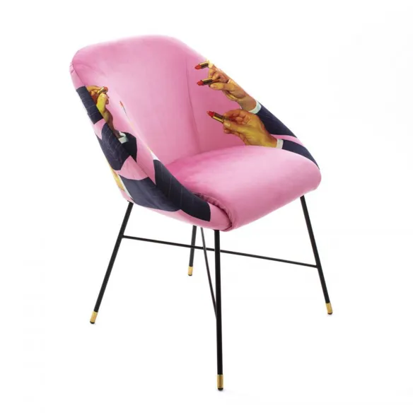 Seletti Chaise rembourrée Toiletpaper Lipsticks Pink