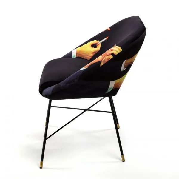 Seletti Silla tapizada Toiletpaper Lipsticks Black 2