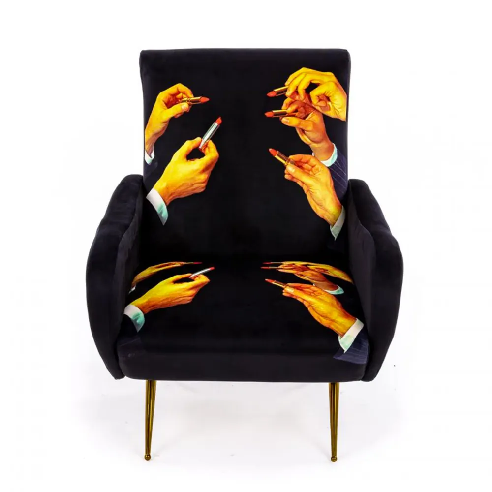 Seletti Fauteuil rembourré Toiletpaper Lipsticks Black
