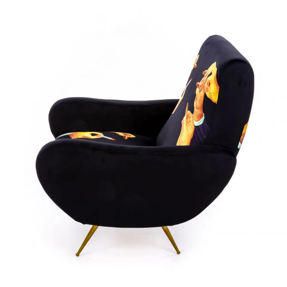 Seletti Fauteuil rembourré Toiletpaper Lipsticks Black