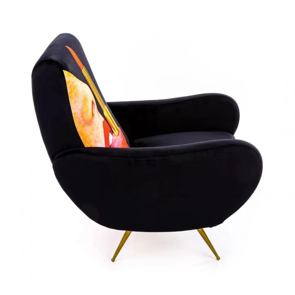 Seletti Upholstered Armchair Toiletpaper Tongue