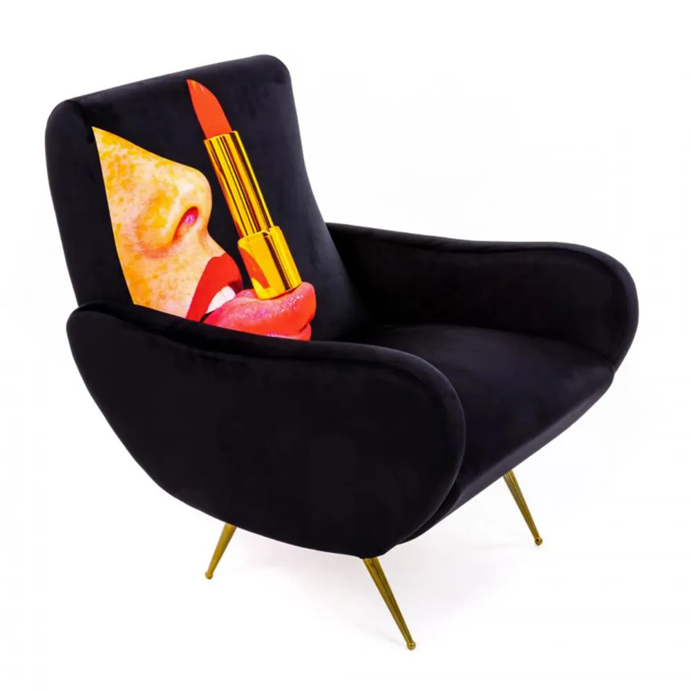 Seletti Fauteuil rembourré Toiletpaper Tongue