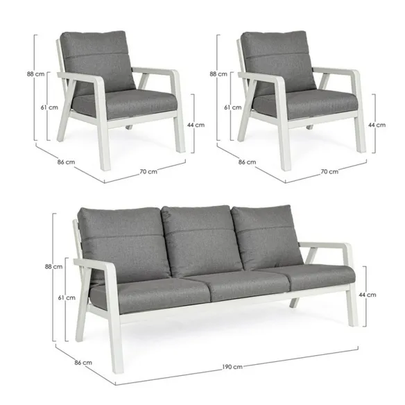 Bizzotto Set 3 Gartenlounge Truman