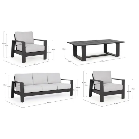 Bizzotto Set 4 Salotto Giardino Baltic