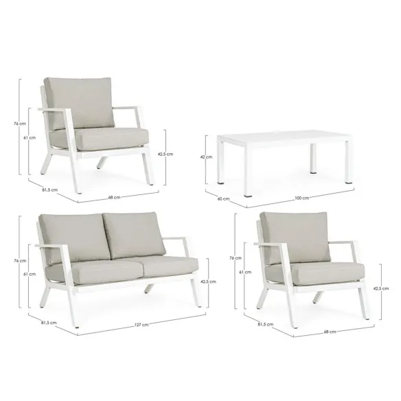 Bizzotto Set 4 Garden Lounge Harley