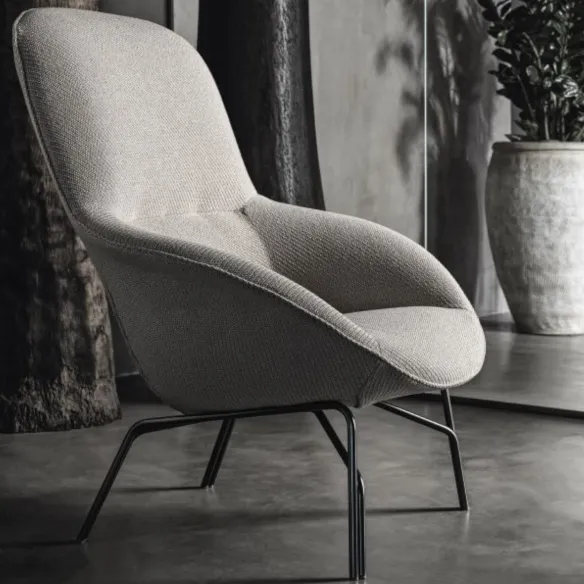 Armchair with steel structure Bontempi Long Island
