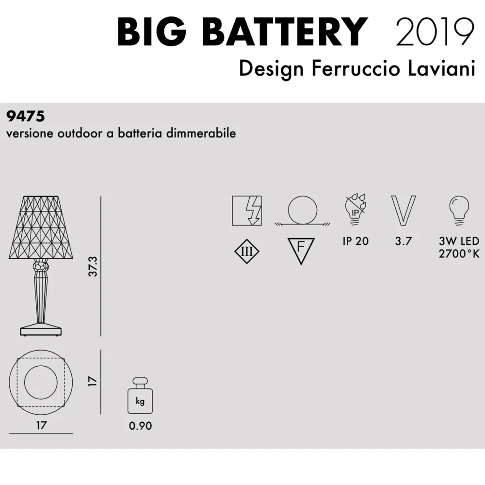 Kartell Big Battery Lampe de table