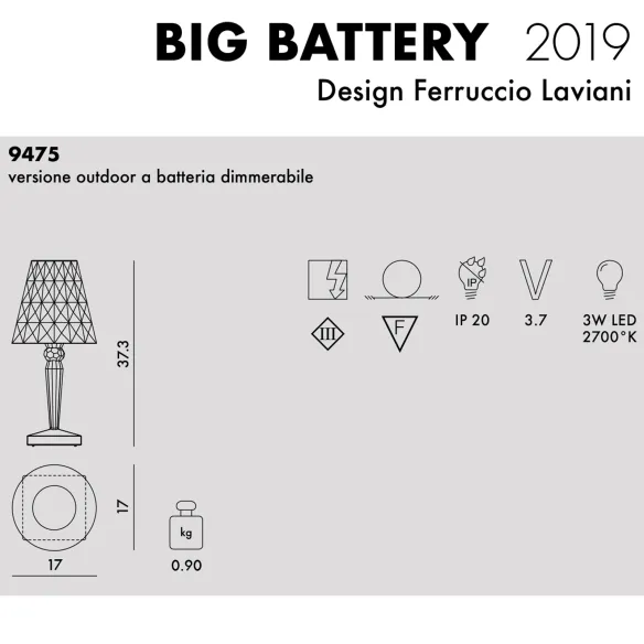 Kartell Big Battery Lampada da tavolo