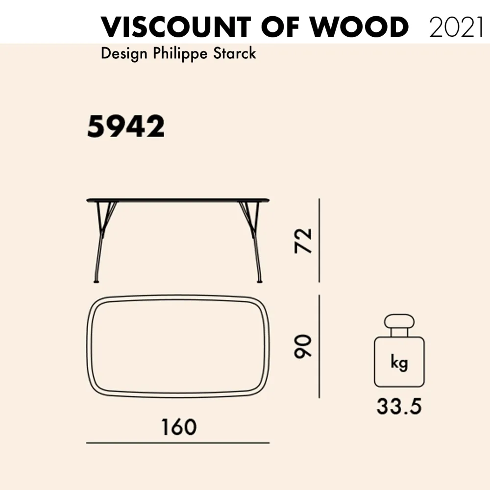 Kartell Viscount Of wood Table