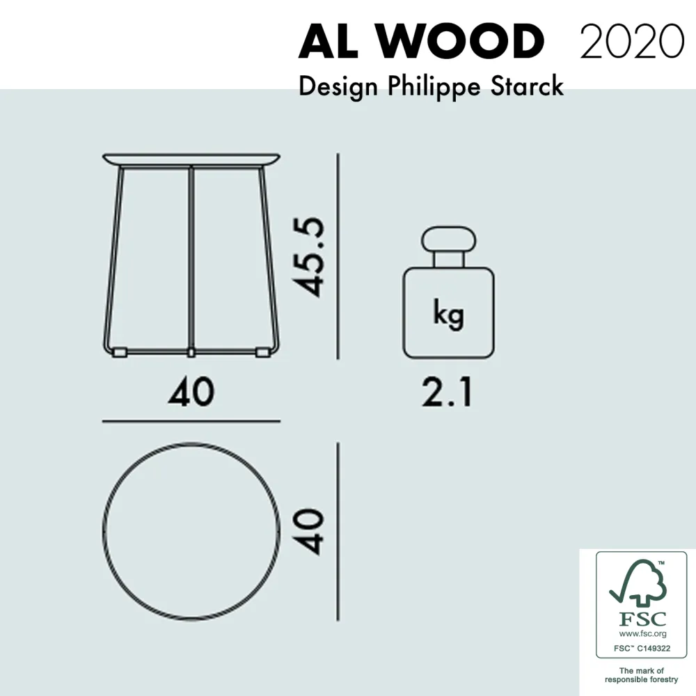Kartell Al Wood Petite table