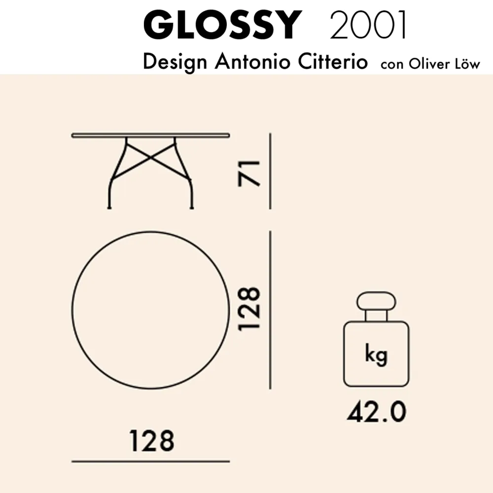 Kartell Glossy Marble Mesa redonda
