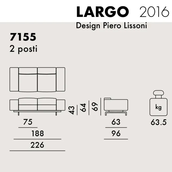 Kartell Largo Sofá de dos plazas 2