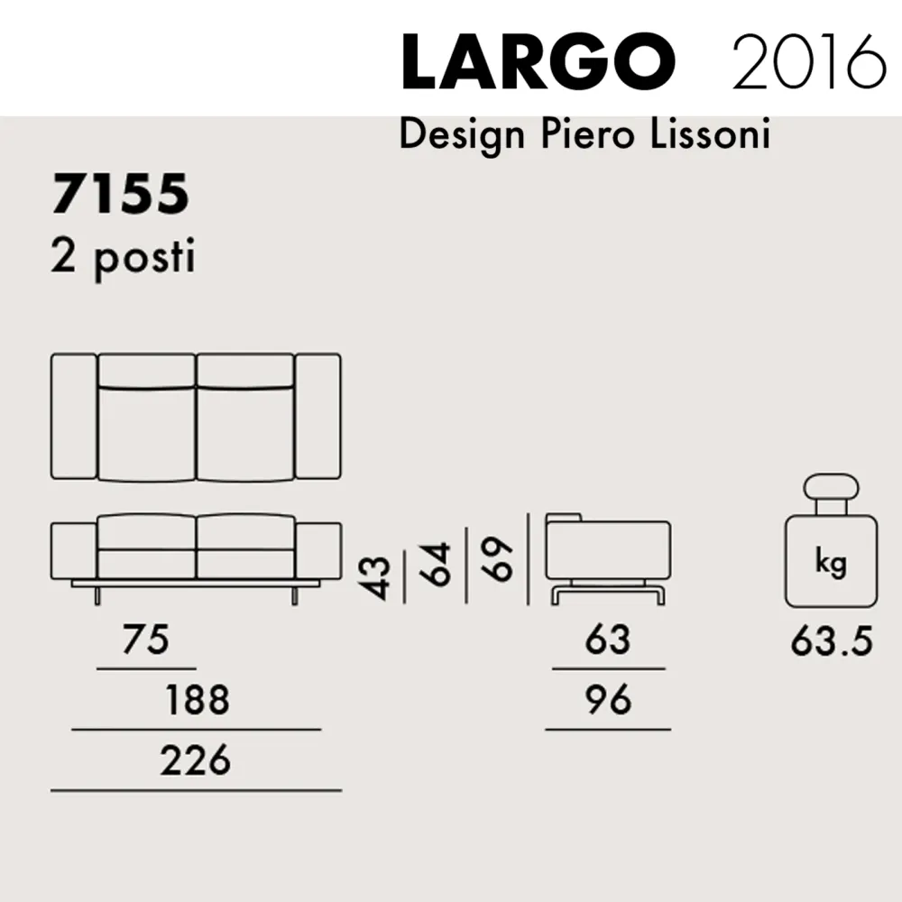 Kartell Largo Two Seater Sofa