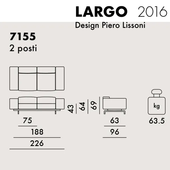 Kartell Largo Two Seater Sofa