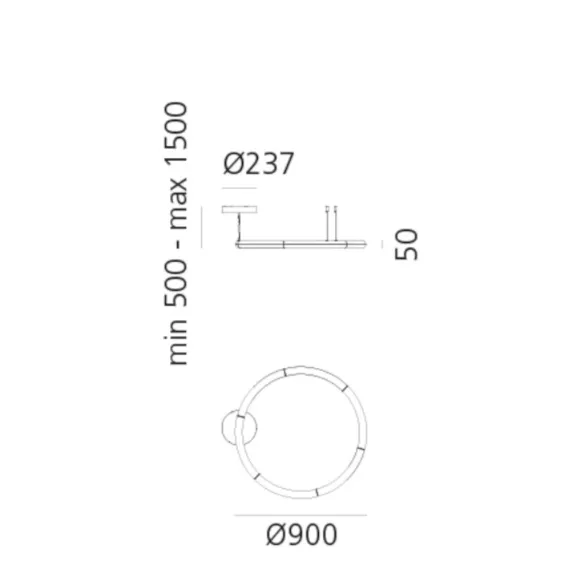 Lámpara de suspensión Artemide Alphabet of Light Circular 90