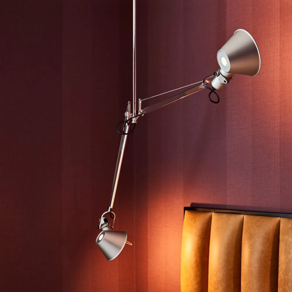Lampada a sospensione Artemide Tolomeo due bracci