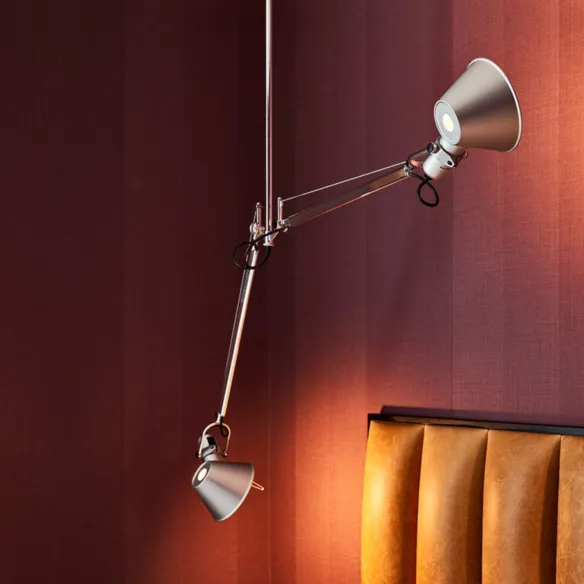 Lampada a sospensione Artemide Tolomeo due bracci