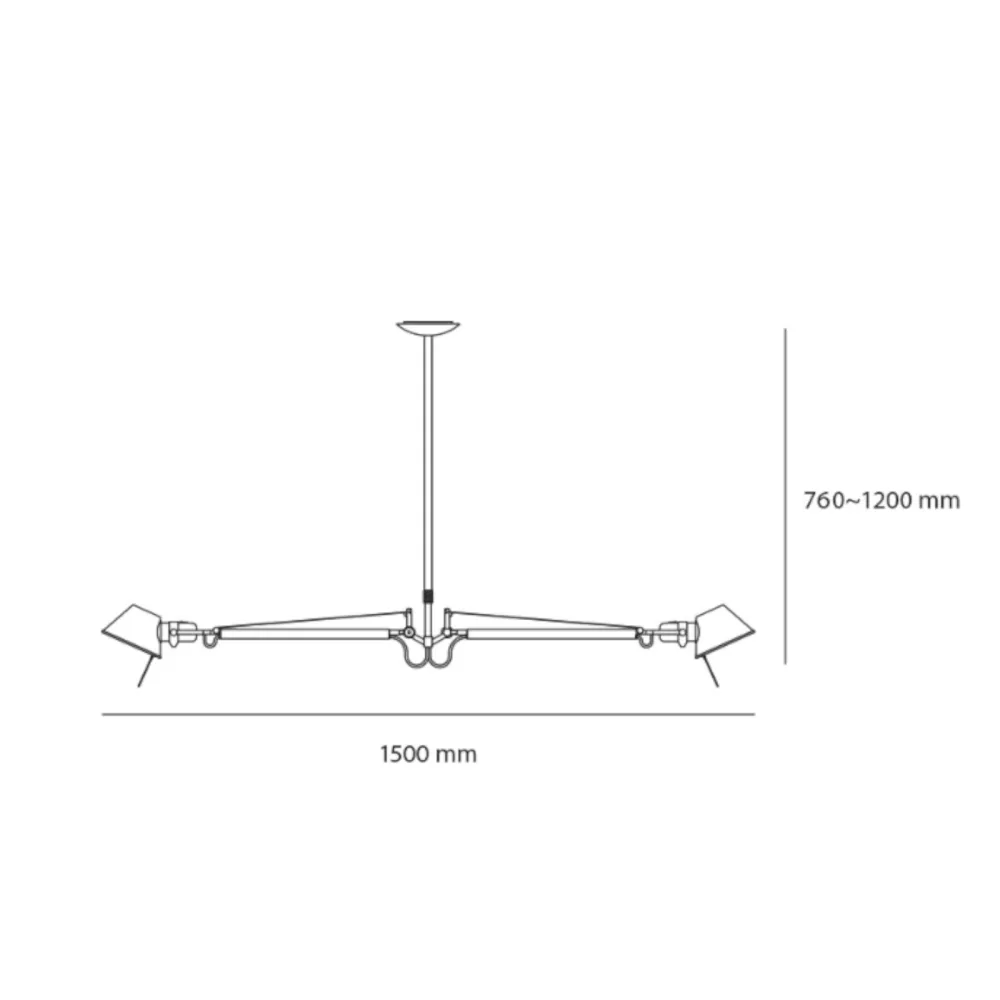 Suspension lamp Artemide Tolomeo due bracci