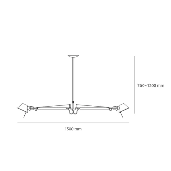 Suspension lamp Artemide Tolomeo due bracci