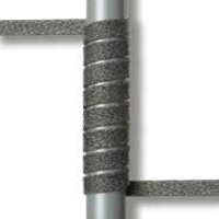Graphite aluminum and gray flat rope - 37.R12