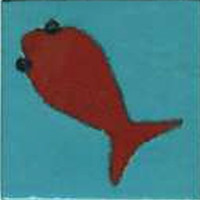 65 - Blue tile with fish