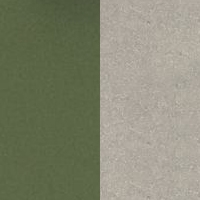 Green aluminum - beige stoneware