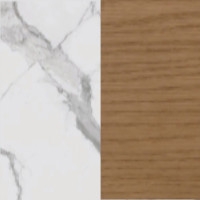 White Statuario ceramic - Walnut-stained ash frame