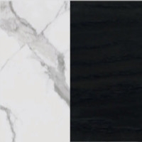 White Statuario ceramic - Black ash frame